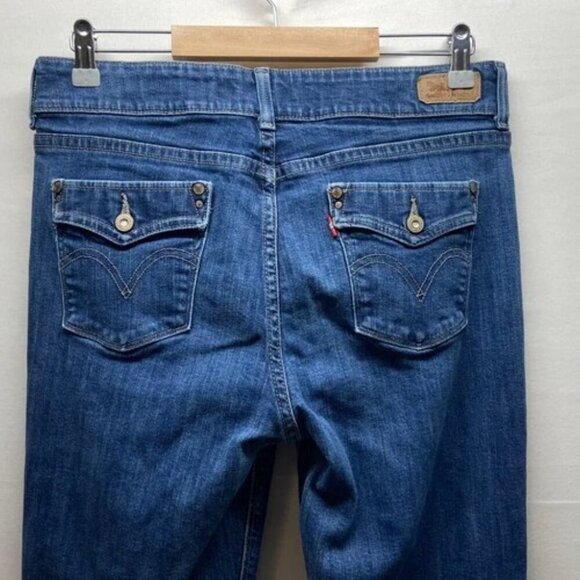 Levi's 526 Slender Bootcut Jeans Women's 12 31x32 Blue Denim Flap Pockets GUC - Picture 4 of 11